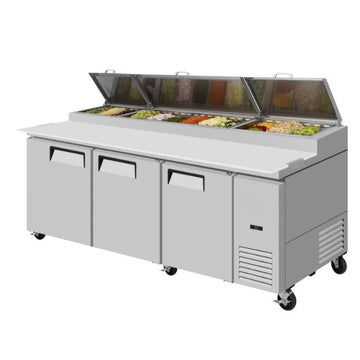 93" 3 Door Pizza Prep Table Refrigerator