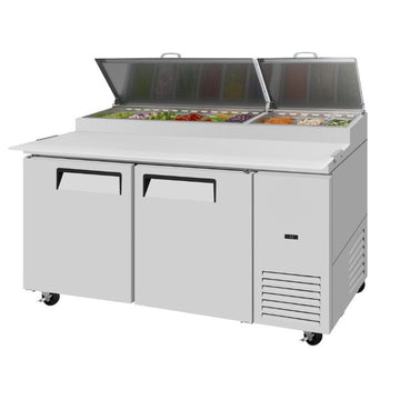 67" 2 Door Pizza Prep Table Refrigerator