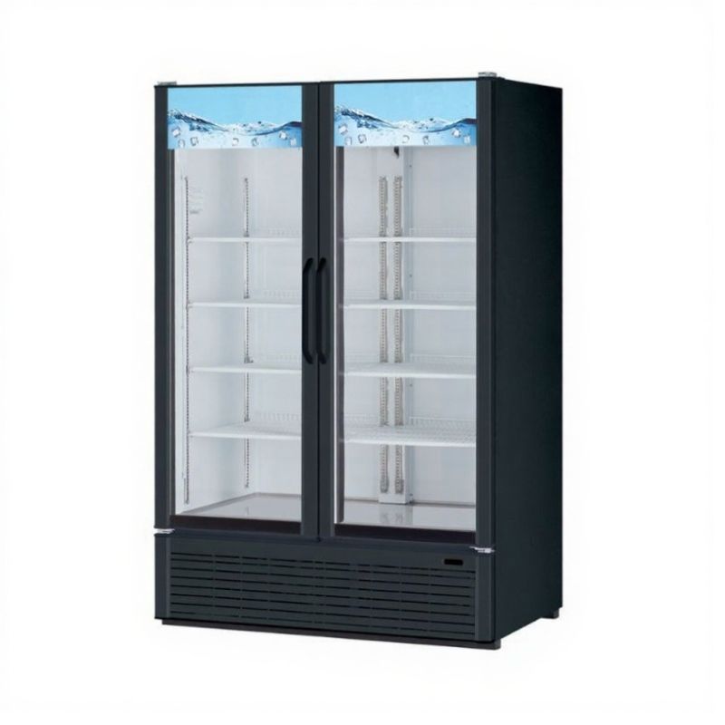 51" 2 Door Glass Door Merchandiser - (Black)