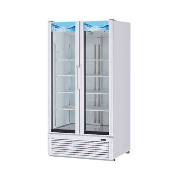 39" 2 Door Glass Door Merchandiser - (White)