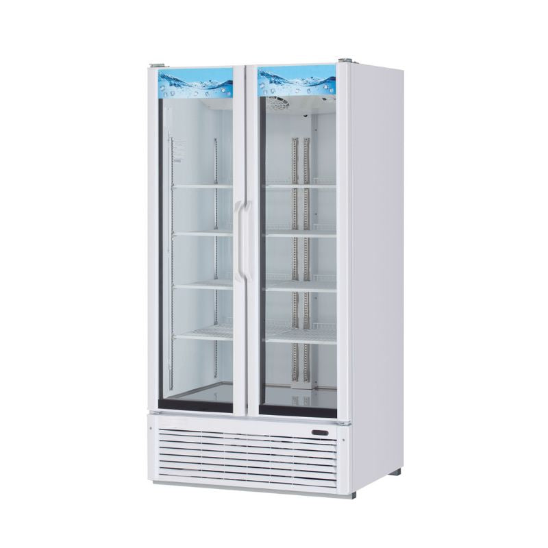 39" 2 Door Glass Door Merchandiser - (White)