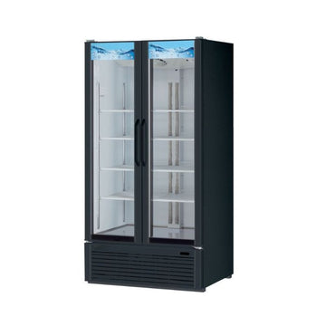 39" 2 Door Glass Door Merchandiser - (Black)