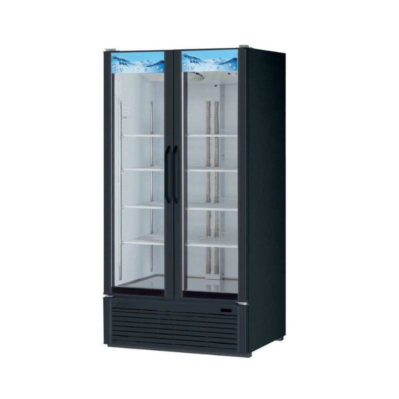 39" 2 Door Glass Door Merchandiser - (Black)