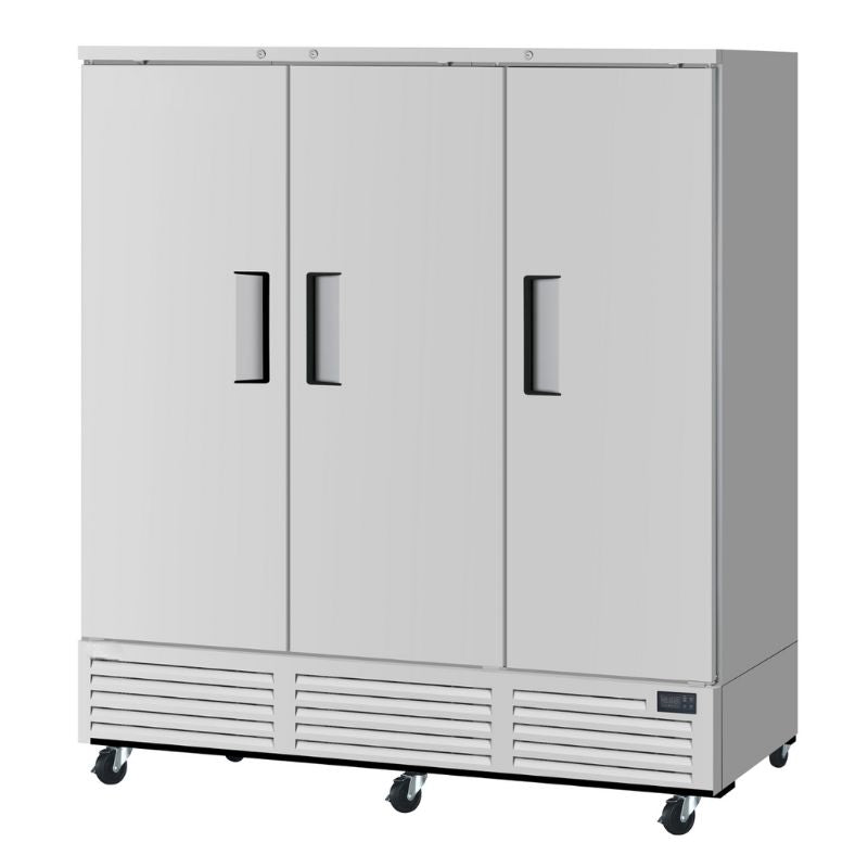 78" 3 Solid Door Reach-In Refrigerator - Bottom Mount