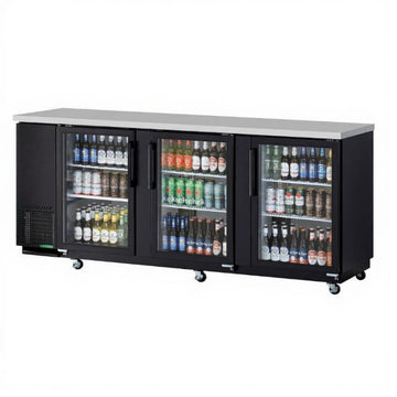 90" 3 Door Back Bar - Glass Door