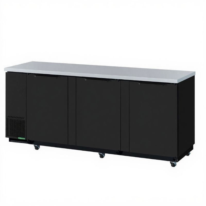 90" 3 Door Back Bar - (Black)