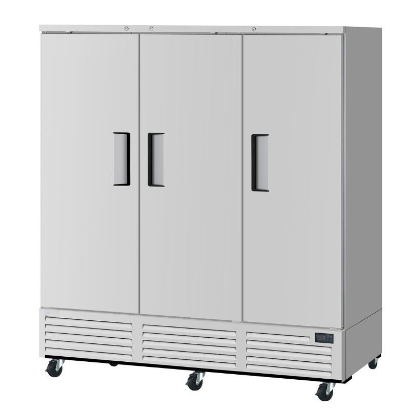 78" 3 Solid Door Reach-In Freezer - Bottom Mount